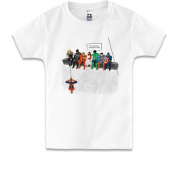 Детская футболка с Супергероями и Иисусом "And that`s how I saved the world"